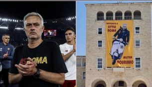 Banderola për Mourinho-n në Tiranë: Mirë se erdhe në Romën e vogël, zotëri!