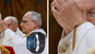 Papa i parë amerikan shfaqet me Apple Watch në dorë gjatë meshës