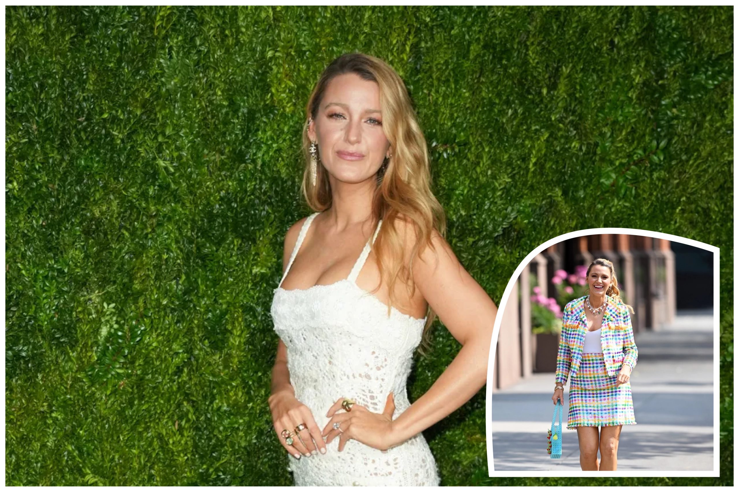 Blake Lively rikthen kostumin me fund, këtë herë me ngjyra ylberi