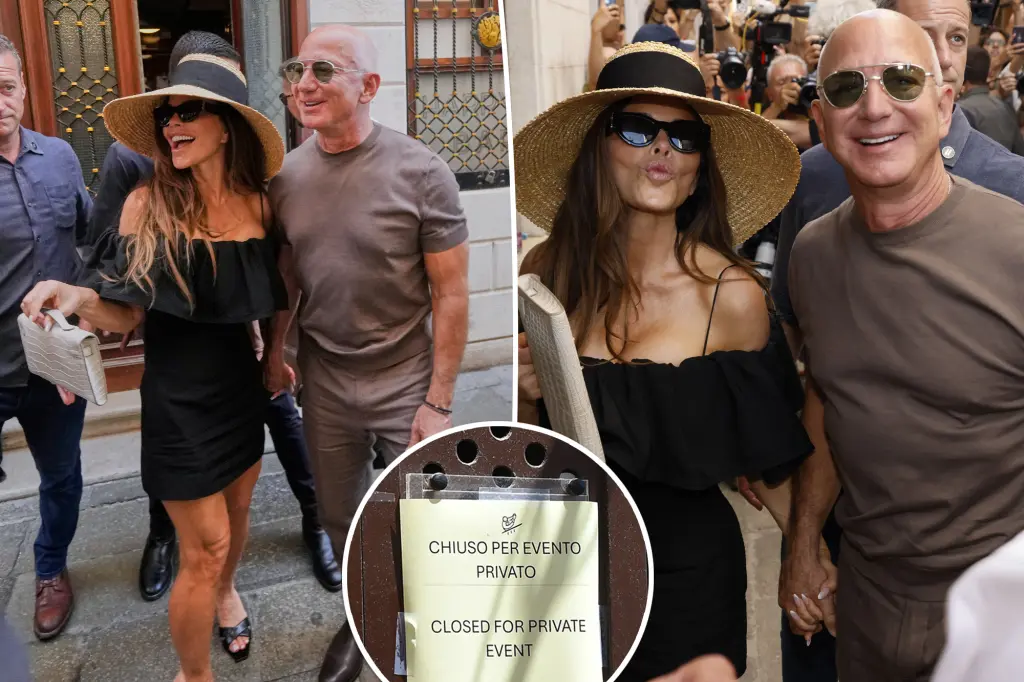 Jeff Bezos dhe Lauren Sánchez e  mbyllin një bar  në Itali për paraqitjen e parë si burrë e grua