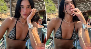 Dua Lipa ndriçon bregdetin europian me bikini me gurë dhe bizhuteri mbi 150 mijë dollarë
