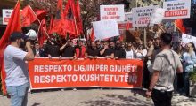 Protestë studentore në Shkup për gjuhën shqipe