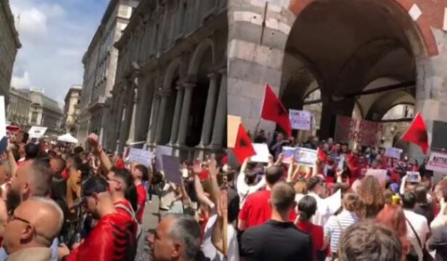 Shqiptarët në Milano dhe Firenze protestojnë kundër resortit në Zvërnec