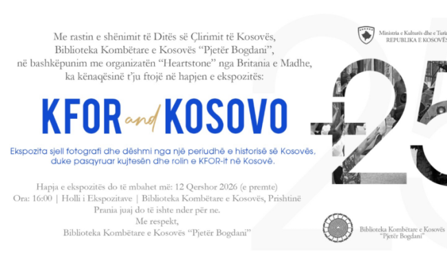 Biblioteka Kombëtare hap ekspozitën “KFOR and Kosovo +25”