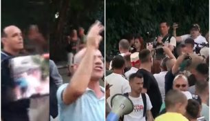 Demokratët përplasen me protestuesit para selisë blu pas thirrjeve kundër Berishës