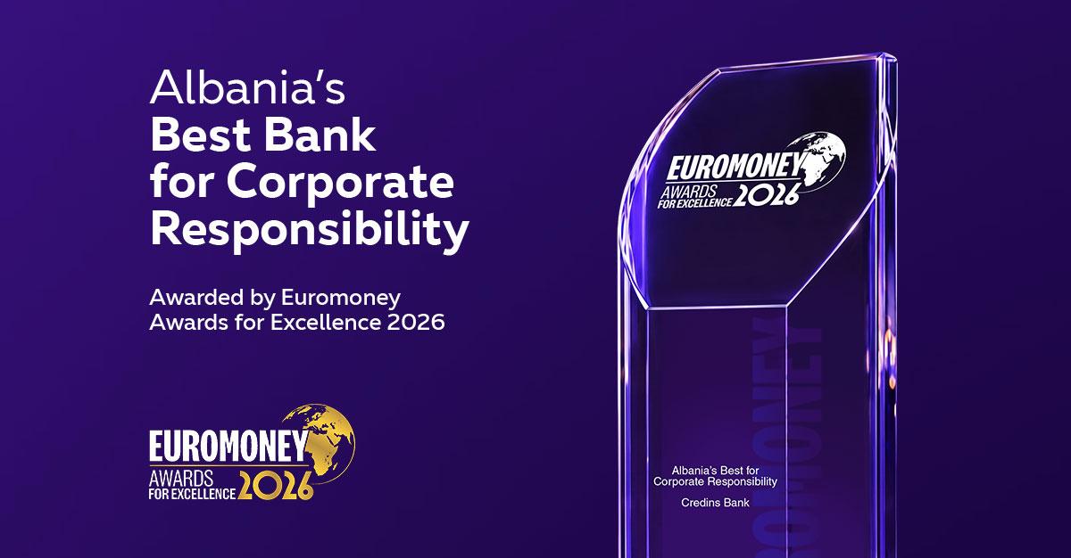 Euromoney kurorëzon Credins bank si “Banka më e Mirë për Përgjegjësinë Korporative 2026”