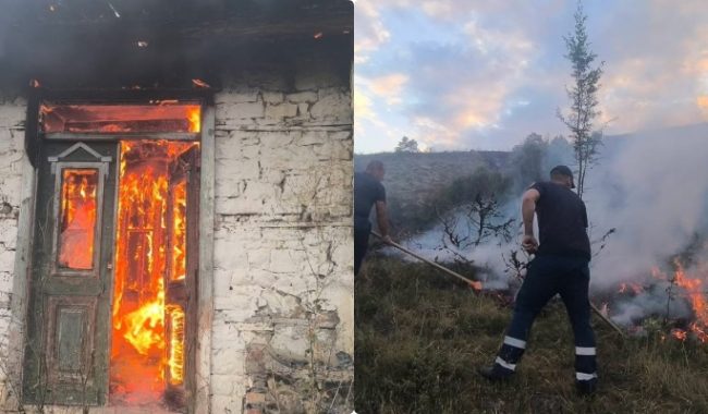 Zjarr në Opar të Maliqit, flakët përfshijnë dy banesa të pabanuara
