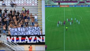 E pazakontë në Shkodër: Gjyqtari ndërpret Vllaznia–Partizani për një parullë solidariteti